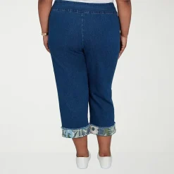 Alfred Dunner Inidigo Girls Womens Mid Rise Straight Leg Jean