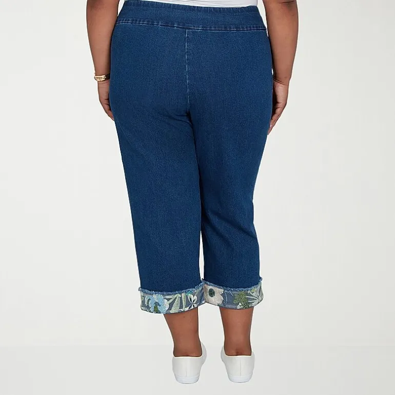 Alfred Dunner Inidigo Girls Womens Mid Rise Straight Leg Jean