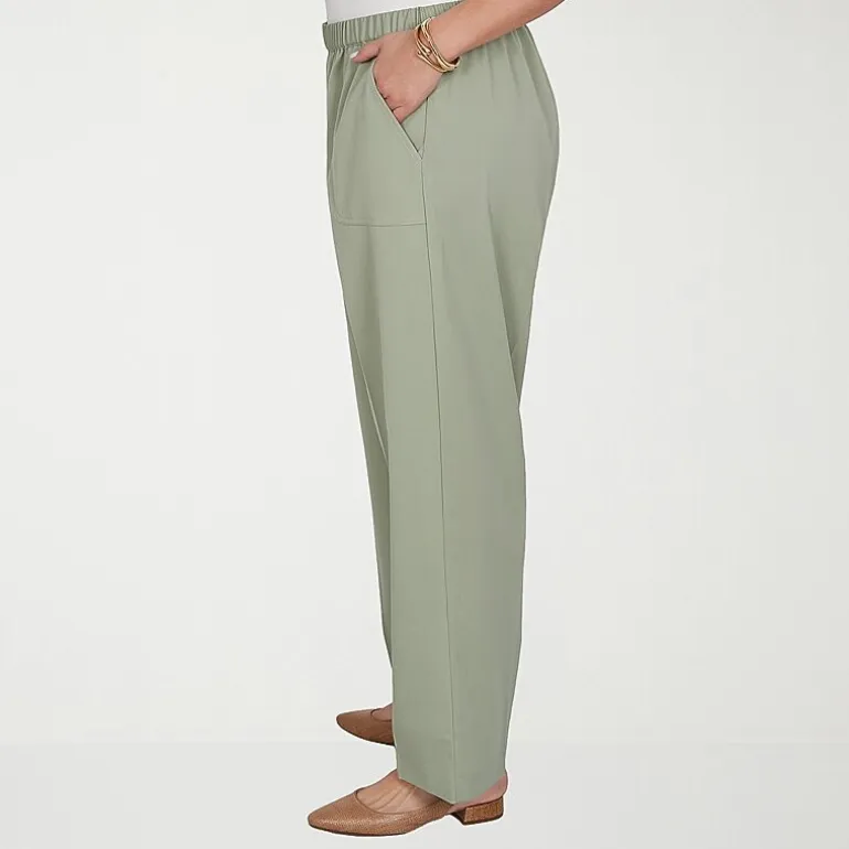 Alfred Dunner Inidigo Girls Womens Straight Mid Rise Pull-On Pant