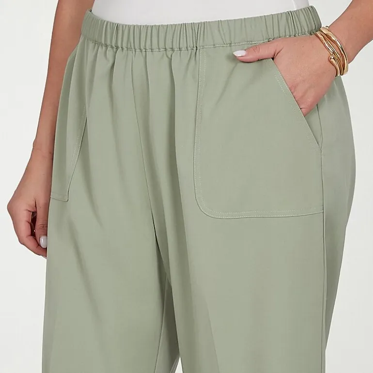 Alfred Dunner Inidigo Girls Womens Straight Mid Rise Pull-On Pant