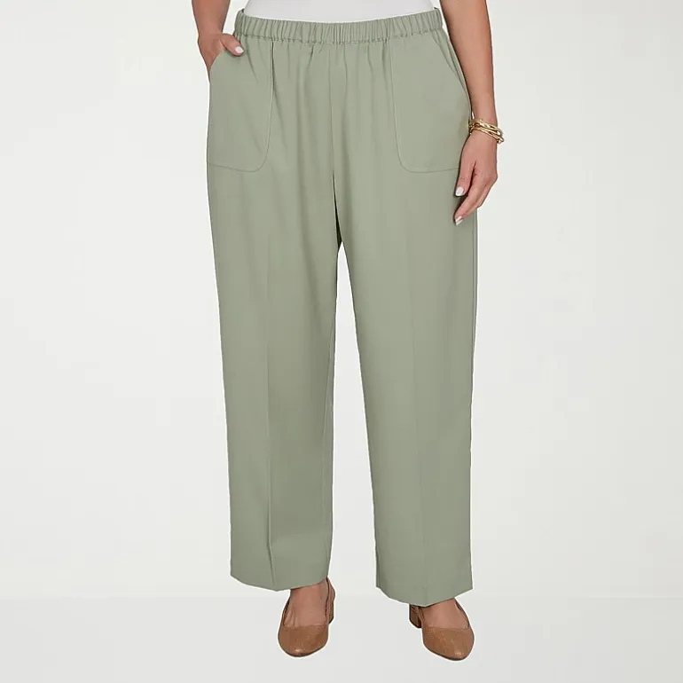 Alfred Dunner Inidigo Girls Womens Straight Mid Rise Pull-On Pant