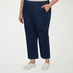 Alfred Dunner Inidigo Girls Womens Plus Straight Mid Rise Cropped Pant