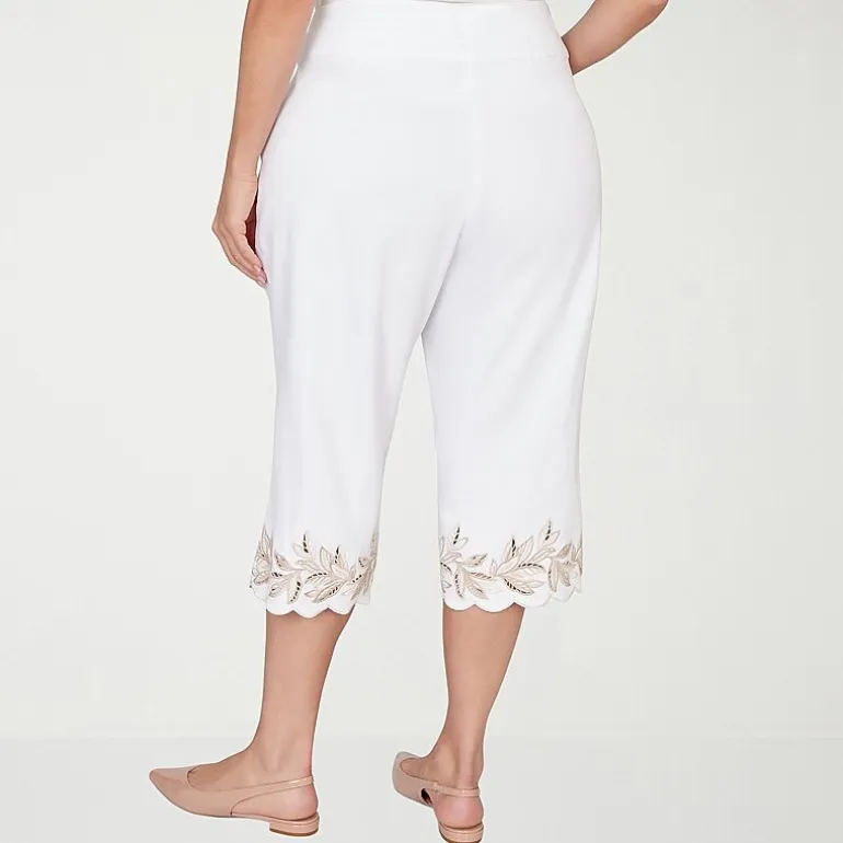 Alfred Dunner Natural Wonder Womens Plus Straight Mid Rise Capri Pant