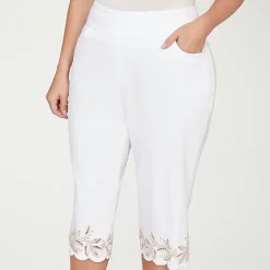 Alfred Dunner Natural Wonder Womens Plus Straight Mid Rise Capri Pant