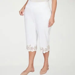 Alfred Dunner Natural Wonder Womens Plus Straight Mid Rise Capri Pant
