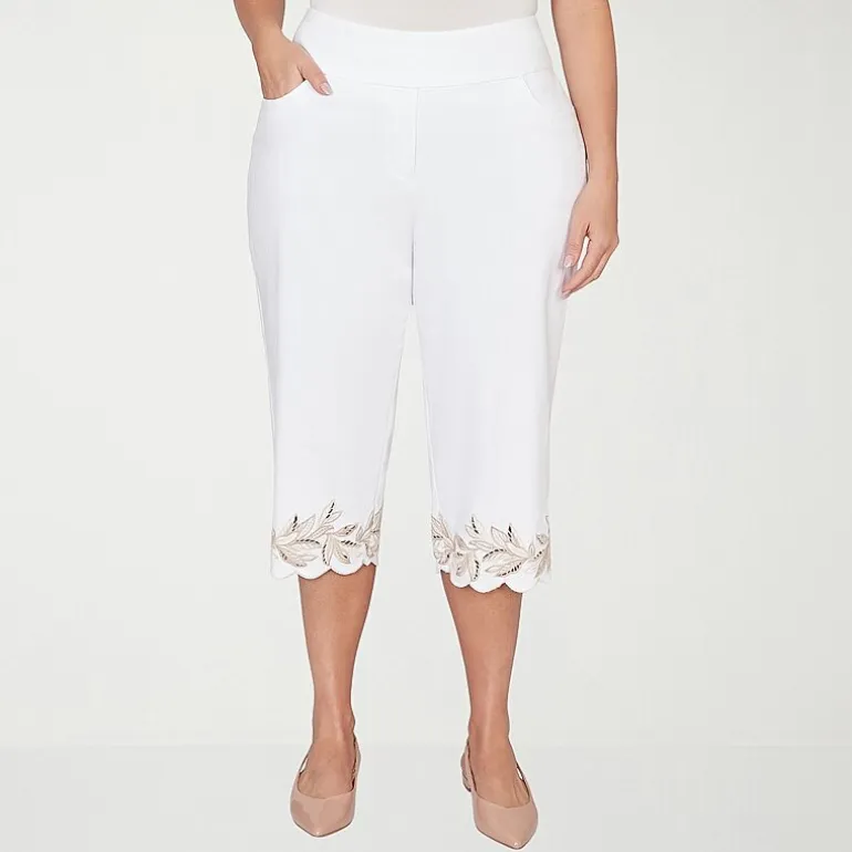 Alfred Dunner Natural Wonder Womens Plus Straight Mid Rise Capri Pant