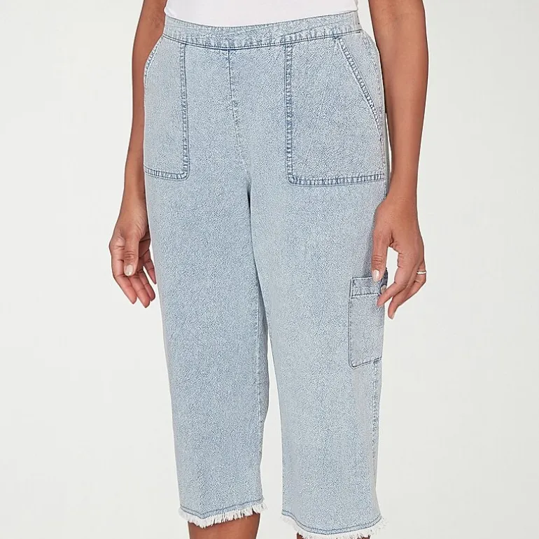 Alfred Dunner Out Of The Blue Womens Straight Capri Pant