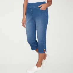 Alfred Dunner Port Side Womens Straight Capri Pant