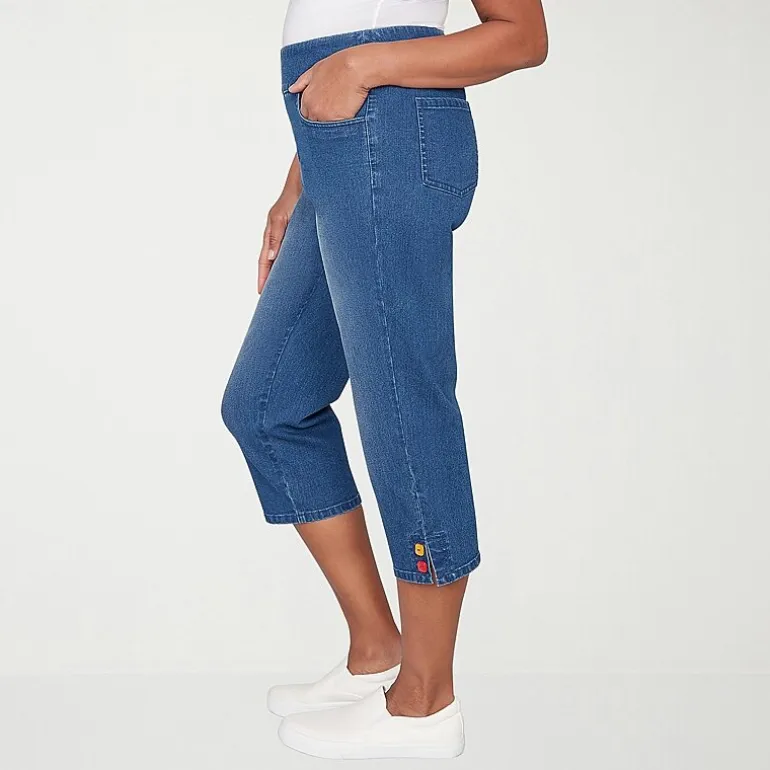 Alfred Dunner Port Side Womens Straight Capri Pant