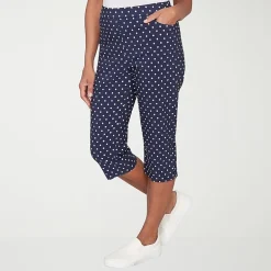 Alfred Dunner Port Side Womens Straight Capri Pant