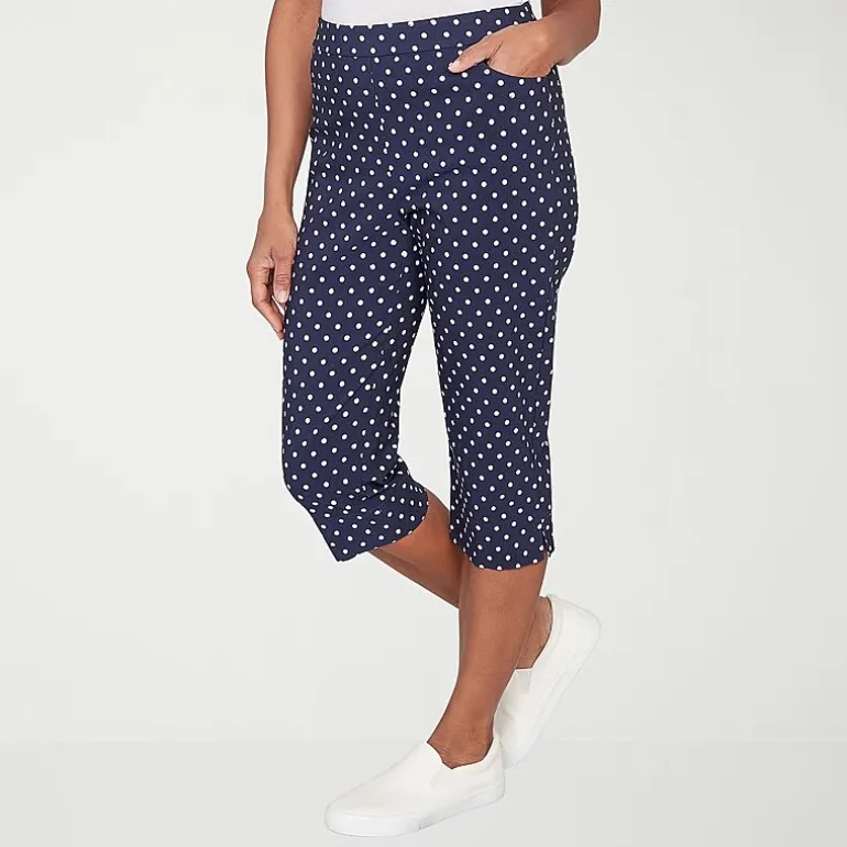 Alfred Dunner Port Side Womens Straight Capri Pant