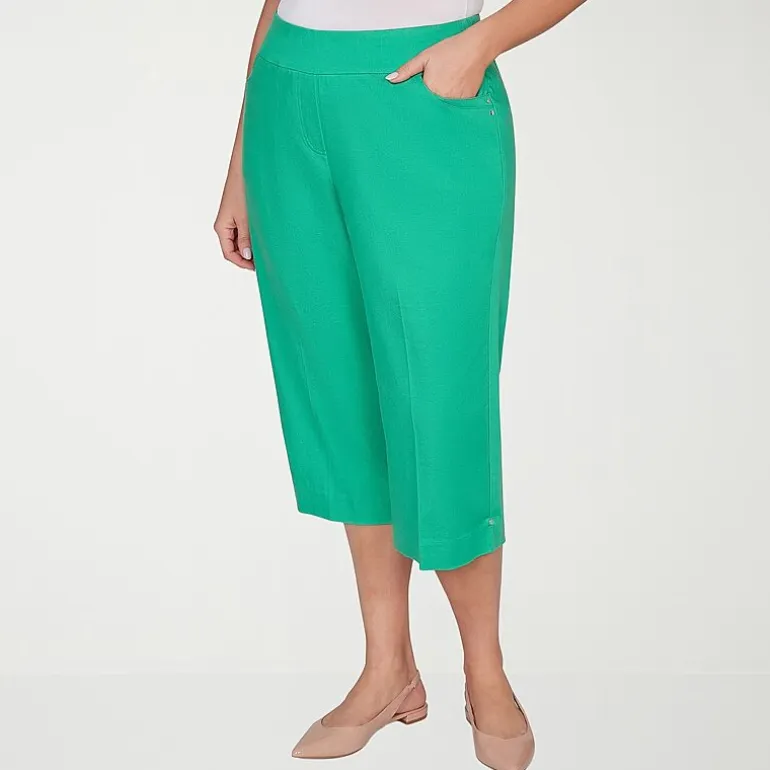 Alfred Dunner Resort Living Womens Wide Leg Capri Pant