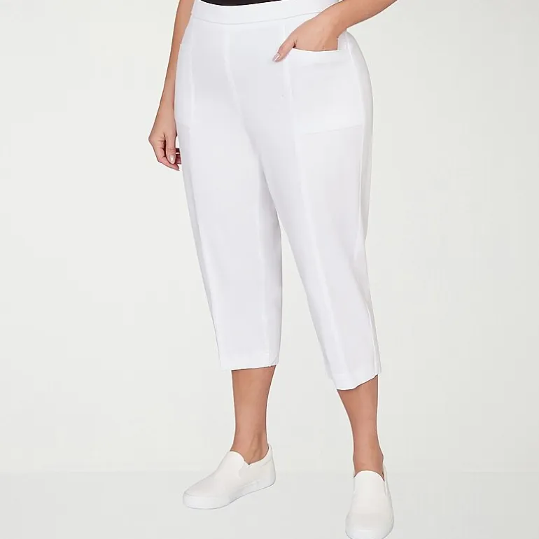 Alfred Dunner Womens Plus Straight Capri Pant