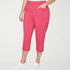 Alfred Dunner Womens Plus Straight Capri Pant