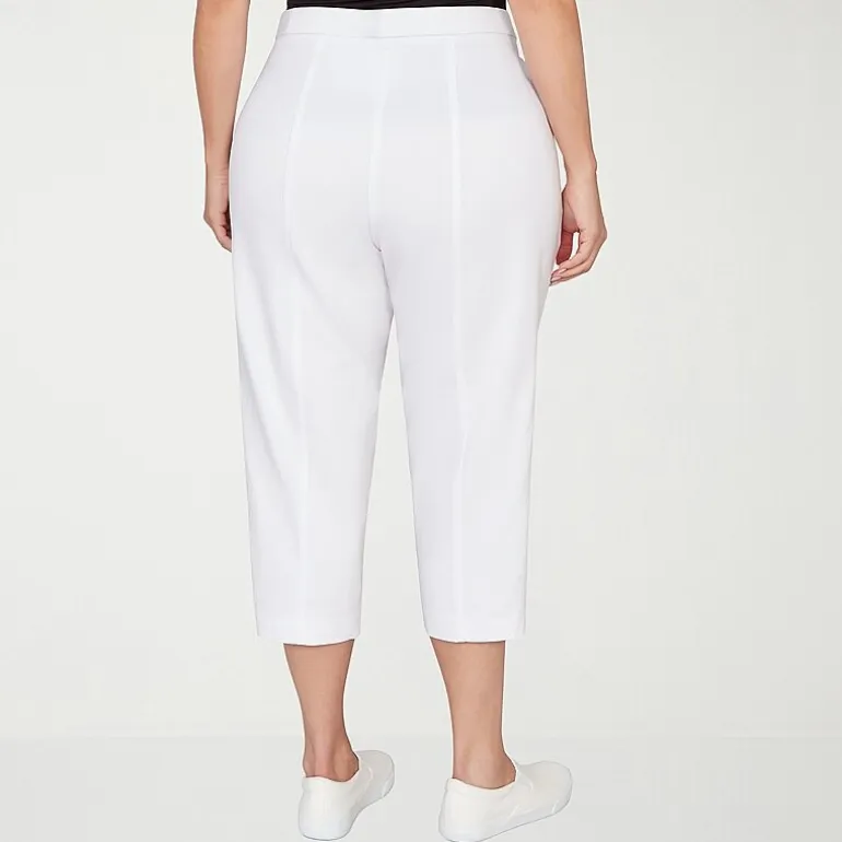 Alfred Dunner Womens Plus Straight Capri Pant