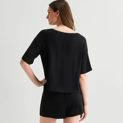 Ambrielle Dream Cool Womens V Neck Short Sleeve Pajama Top