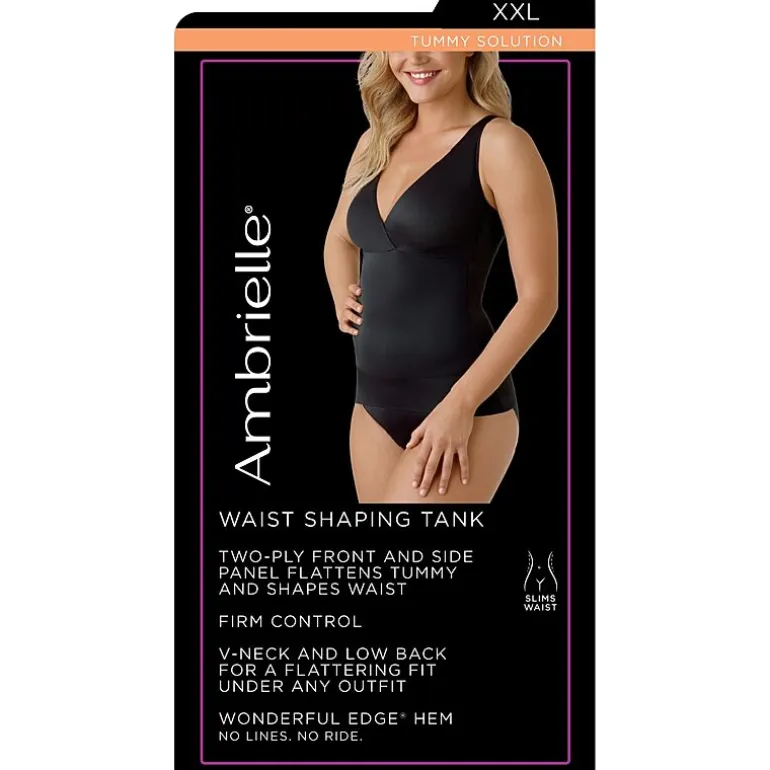 Ambrielle No Side-Show V-Neck Tummy Shaping Shapewear Camisole