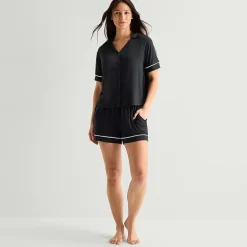 Ambrielle Womens Short Sleeve 2-pc. Pajama Set
