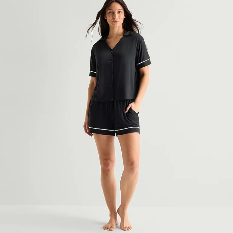 Ambrielle Womens Short Sleeve 2-pc. Pajama Set