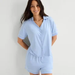 Ambrielle Womens Short Sleeve 2-pc. Pajama Set