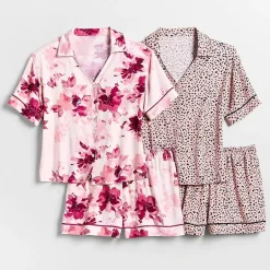 Ambrielle Womens Short Sleeve 2-pc. Pajama Set