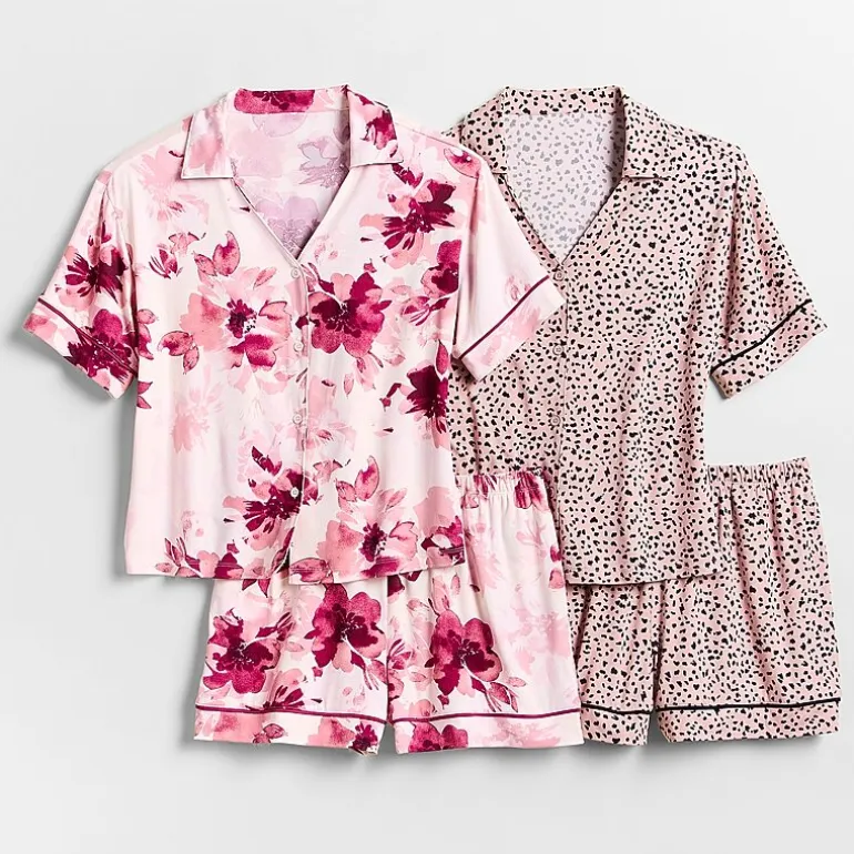 Ambrielle Womens Short Sleeve 2-pc. Pajama Set