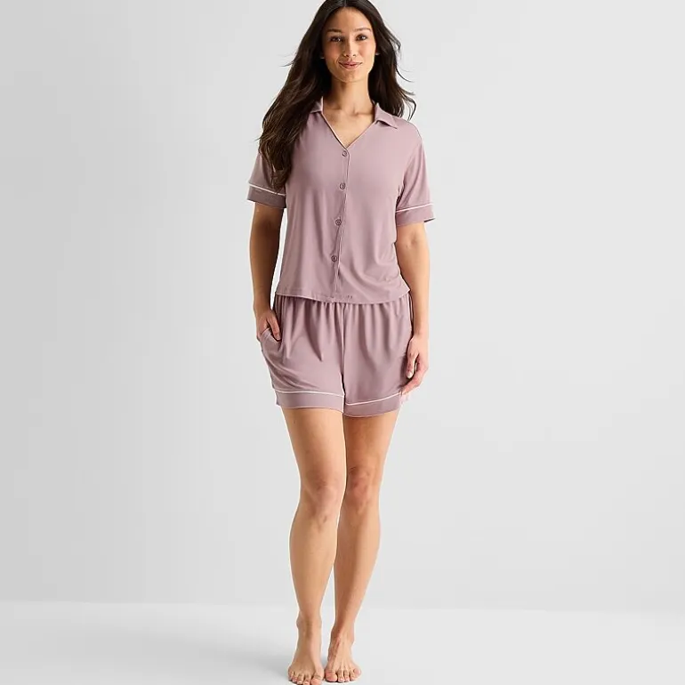 Ambrielle Womens Short Sleeve 2-pc. Pajama Set