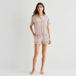 Ambrielle Womens Short Sleeve 2-pc. Pajama Set