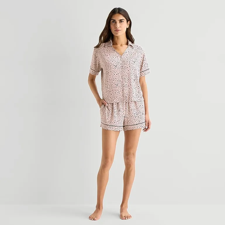 Ambrielle Womens Short Sleeve 2-pc. Pajama Set