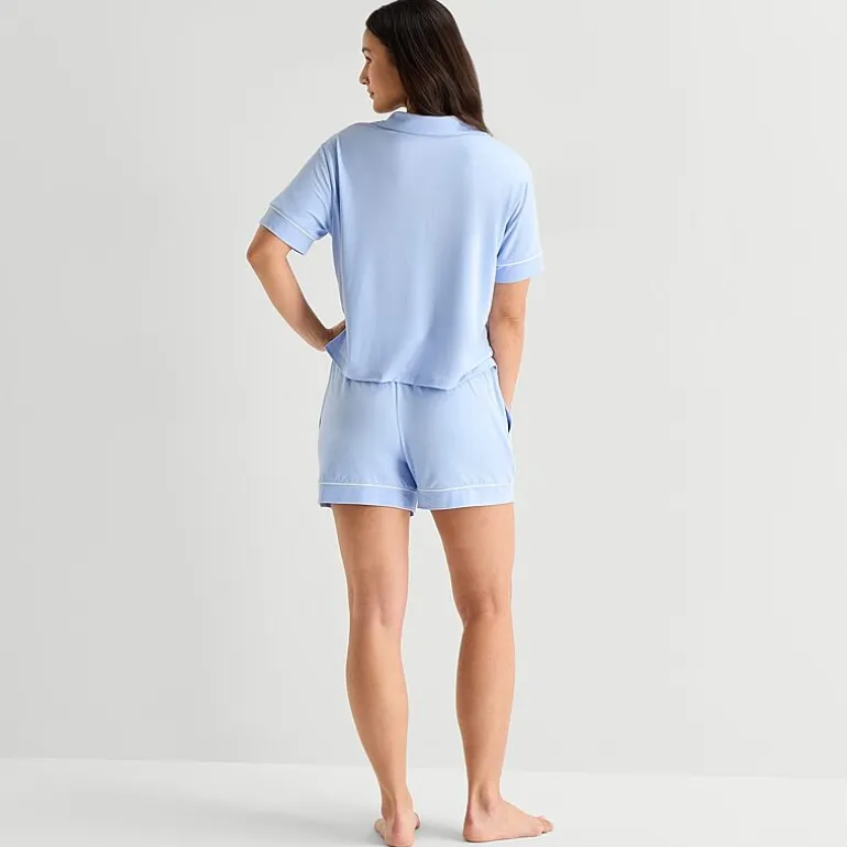 Ambrielle Womens Short Sleeve 2-pc. Pajama Set