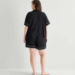 Ambrielle Womens Short Sleeve 2-pc. Plus Pajama Set