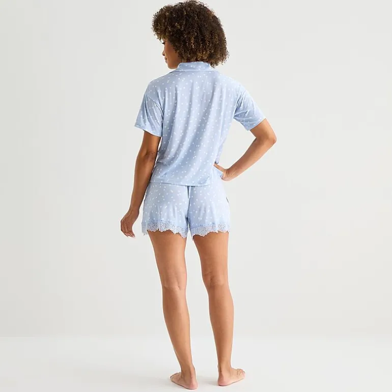 Ambrielle Womens V-Neck Short Sleeve 2-pc. Pajama Set
