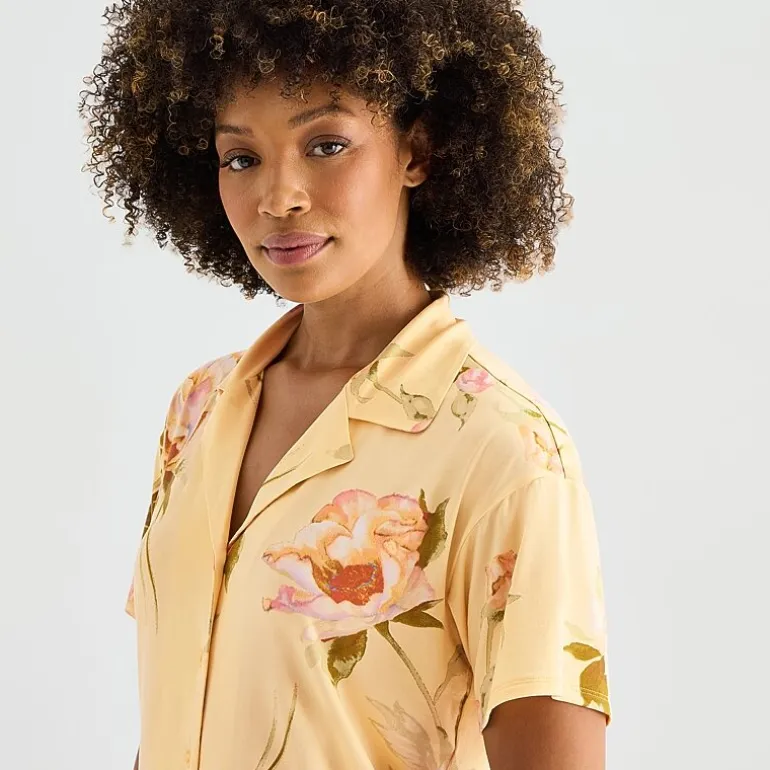 Ambrielle Womens V-Neck Short Sleeve 2-pc. Pajama Set