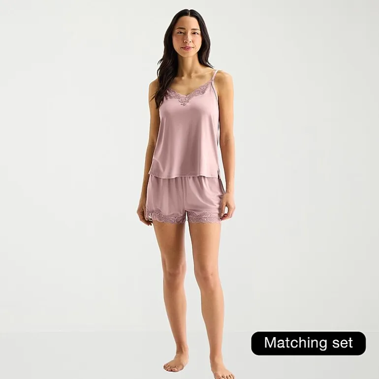 Ambrielle Womens V Neck Sleeveless Pajama Top