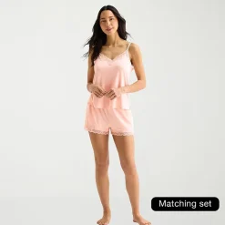 Ambrielle Womens V Neck Sleeveless Pajama Top