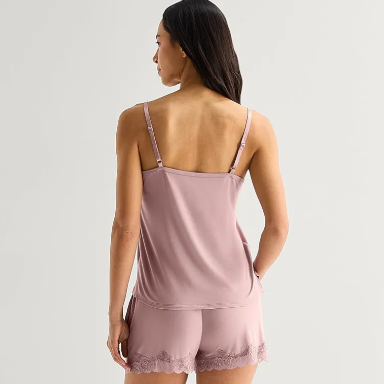 Ambrielle Womens V Neck Sleeveless Pajama Top