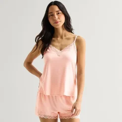 Ambrielle Womens V Neck Sleeveless Pajama Top