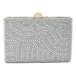 American Glamour Badgley Mischka Crystal  Tab Beaded Clutch