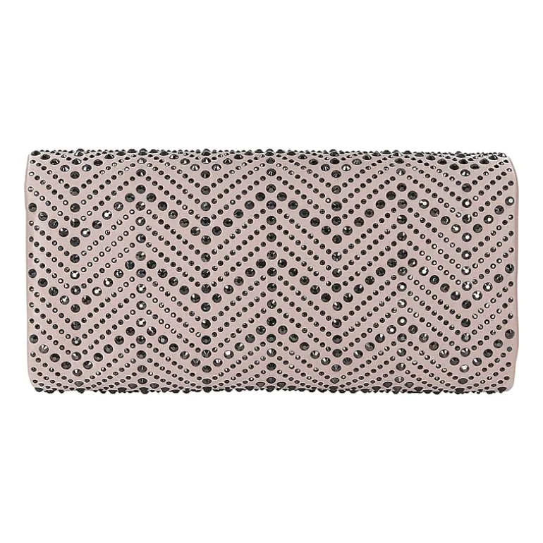 American Glamour Badgley Mischka Chevron Flap Beaded Clutch