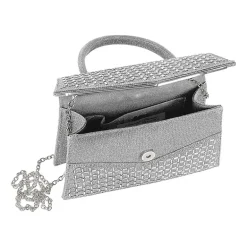 American Glamour Badgley Mischka Crystal Flap Beaded Clutch