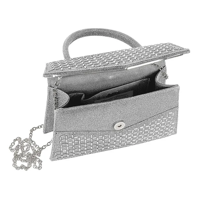 American Glamour Badgley Mischka Crystal Flap Beaded Clutch