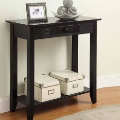American Heritage 1 Drawer Hall Table with Shelf