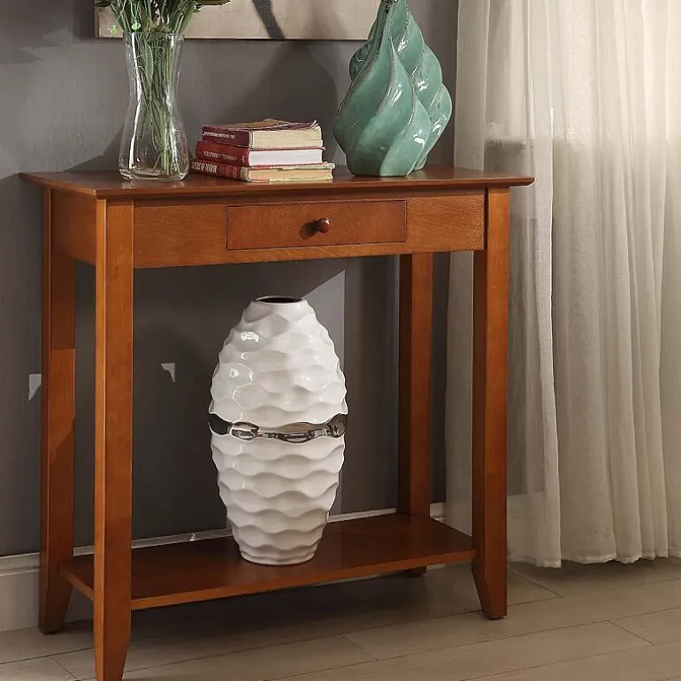 American Heritage 1 Drawer Hall Table with Shelf