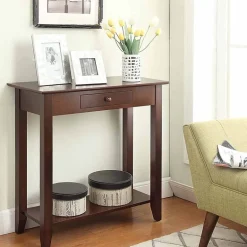 American Heritage 1 Drawer Hall Table with Shelf