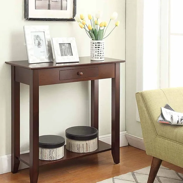 American Heritage 1 Drawer Hall Table with Shelf