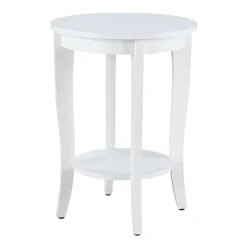 American Heritage Round End Table with Shelf