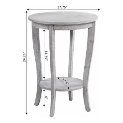 American Heritage Round End Table with Shelf
