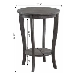 American Heritage Round End Table with Shelf