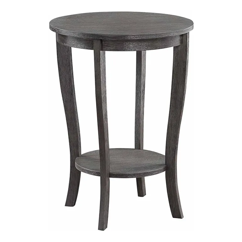 American Heritage Round End Table with Shelf