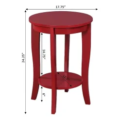 American Heritage Round End Table with Shelf